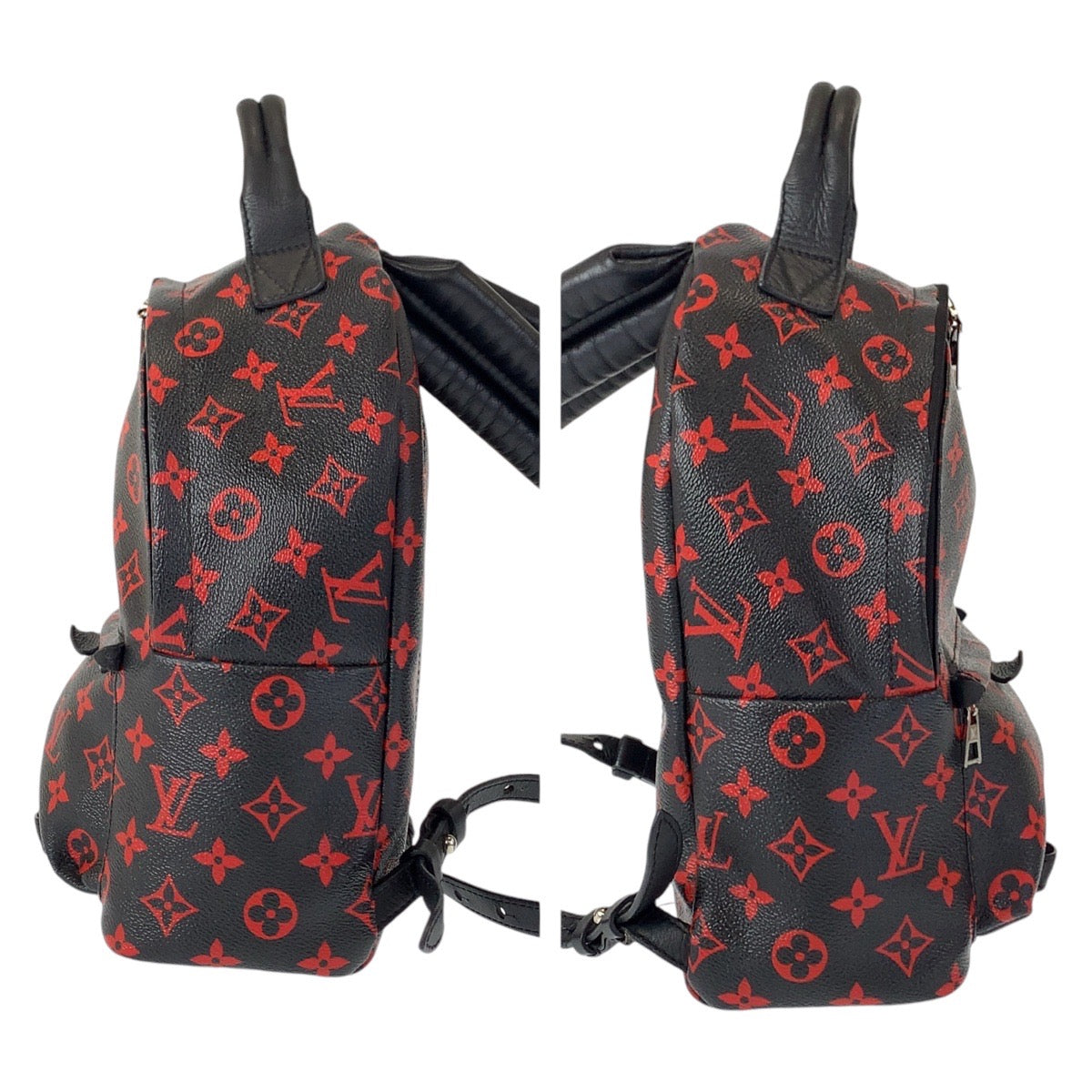 2039
LOUIS VUITTON ルイヴィトン モノグラム アンフラルージュ パームスプリングスPM ブラック 黒 レッド シルバー金具 PVC M41458 バックパック リュック  レディース