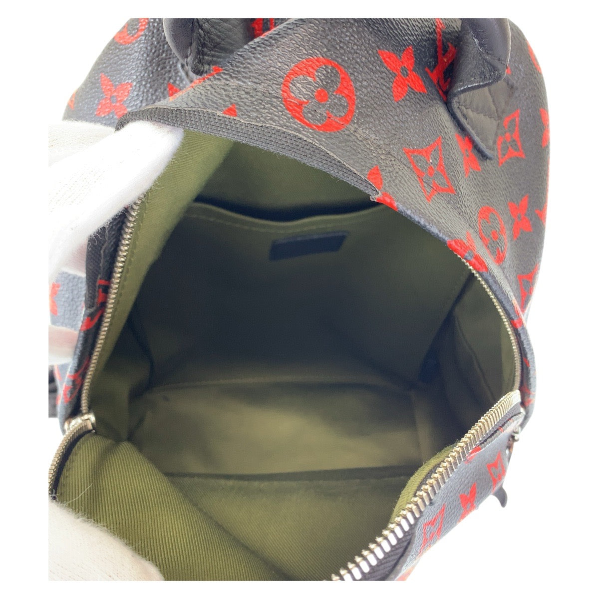 2039
LOUIS VUITTON ルイヴィトン モノグラム アンフラルージュ パームスプリングスPM ブラック 黒 レッド シルバー金具 PVC M41458 バックパック リュック  レディース