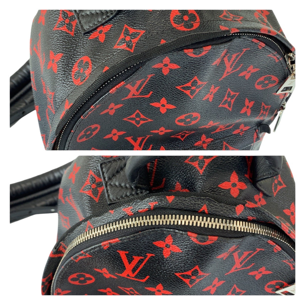 2039
LOUIS VUITTON ルイヴィトン モノグラム アンフラルージュ パームスプリングスPM ブラック 黒 レッド シルバー金具 PVC M41458 バックパック リュック  レディース