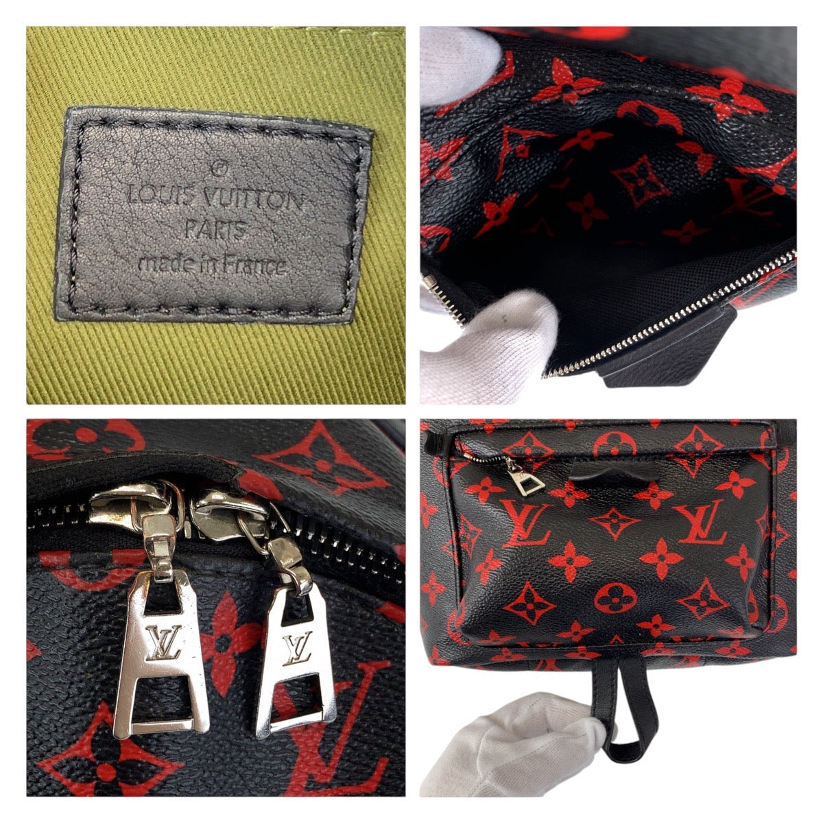 2039
LOUIS VUITTON ルイヴィトン モノグラム アンフラルージュ パームスプリングスPM ブラック 黒 レッド シルバー金具 PVC M41458 バックパック リュック  レディース