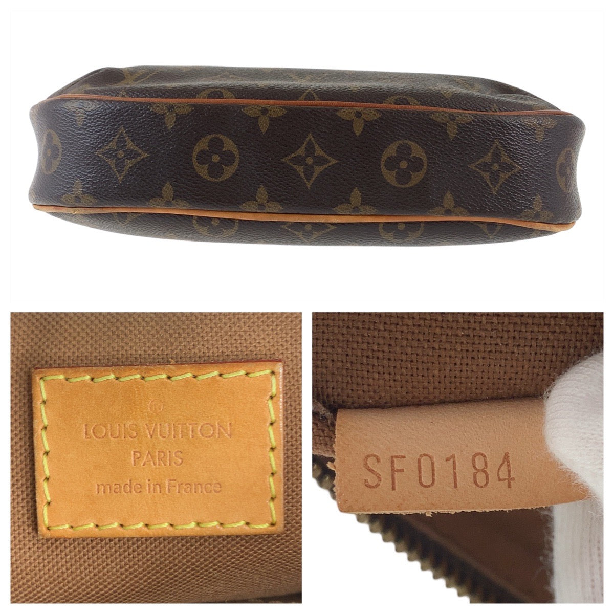 12035
LOUIS VUITTON ルイヴィトン モノグラム オデオンPM ブラウン ゴールド金具 PVC / レザー M56390 斜め掛け ショルダーバッグ ポシェット  レディース