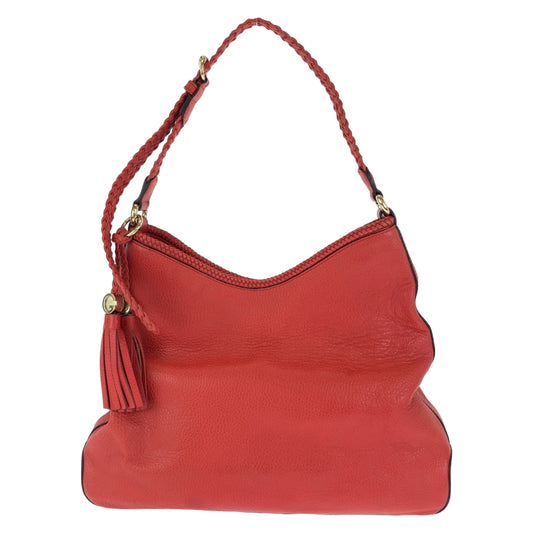 12033
GUCCI グッチ ホーボー フリンジ レッド ゴールド金具 レザー 336659 ショルダーバッグ  レディース