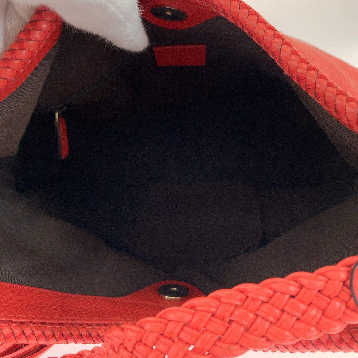 12033
GUCCI グッチ ホーボー フリンジ レッド ゴールド金具 レザー 336659 ショルダーバッグ  レディース