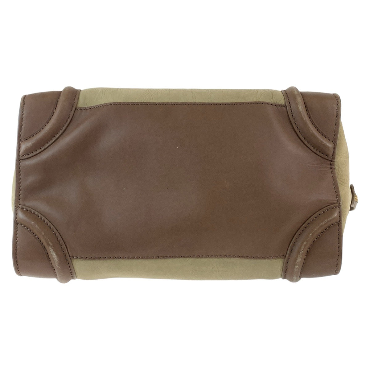12030
CELINE セリーヌ ラゲージ ミニショッパー カーキ ブラウン ゴールド金具 レザー ハンドバッグ トートバッグ  レディース AB48