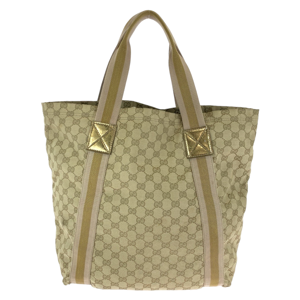 12028
GUCCI グッチ シェリーライン ベージュ ゴールド GGキャンバス 189669 トートバッグ ショルダーバッグ  レディース