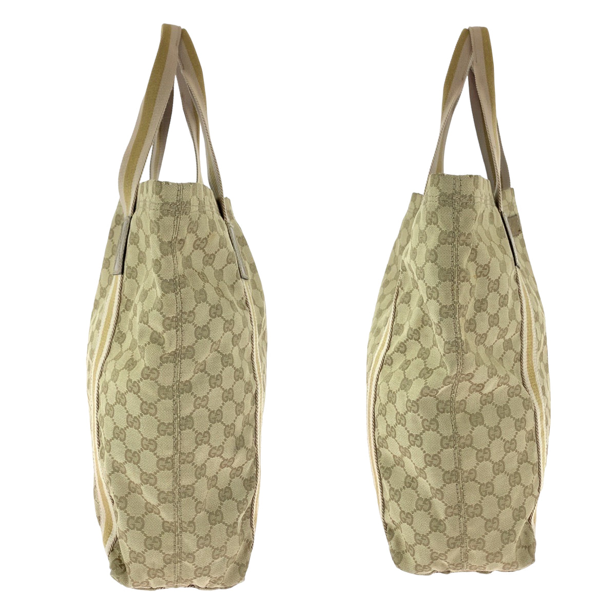 12028
GUCCI グッチ シェリーライン ベージュ ゴールド GGキャンバス 189669 トートバッグ ショルダーバッグ  レディース