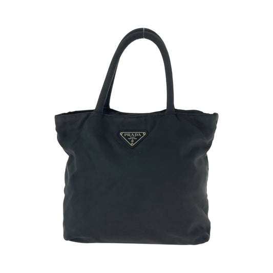 14011
PRADA プラダ テスート 三角ロゴプレート ブラック 黒 シルバー金具 ナイロン ハンドバッグ トートバッグ レディース AB24