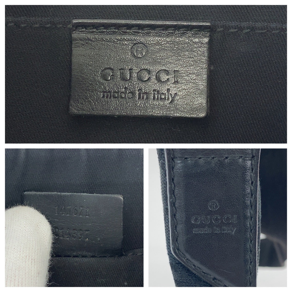 12349
GUCCI グッチ ブラック 黒 シルバー金具 GGキャンバス 147671 斜め掛け ショルダーバッグ メッセンジャーバッグ  レディース