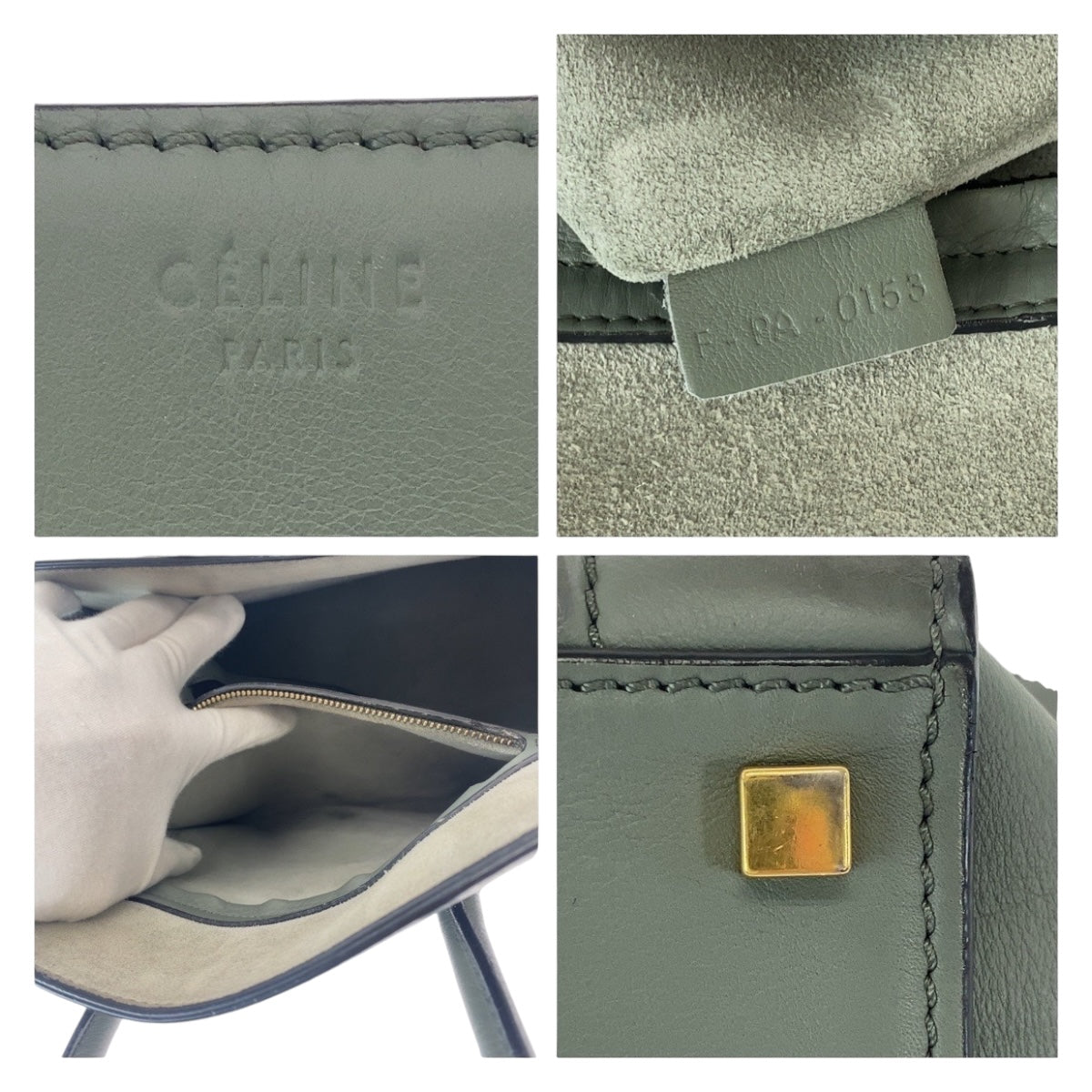 CELINE セリーヌ ラゲージ ファントム ブルー グレー ゴールド金具 レザー トートバッグ ハンドバッグ  レディース