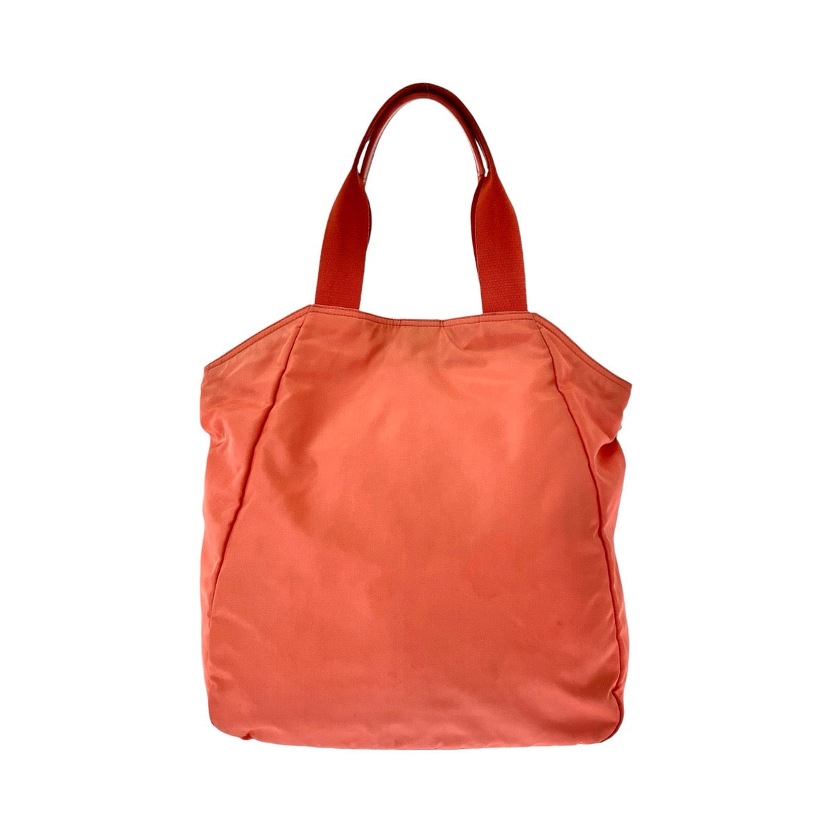 12022
PRADA プラダ テスート 三角ロゴプレート オレンジ シルバー金具 ナイロン トートバッグ ショルダーバッグ  レディース