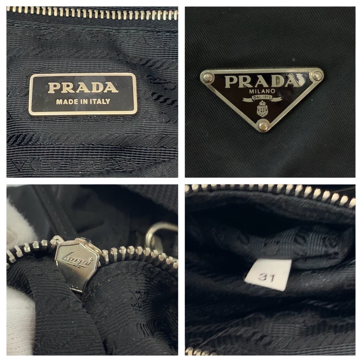 12021
PRADA プラダ テスート 三角ロゴプレート 男女兼用 ブラック 黒 シルバー金具 ナイロン ショルダーバッグ メッセンジャーバッグ  メンズ