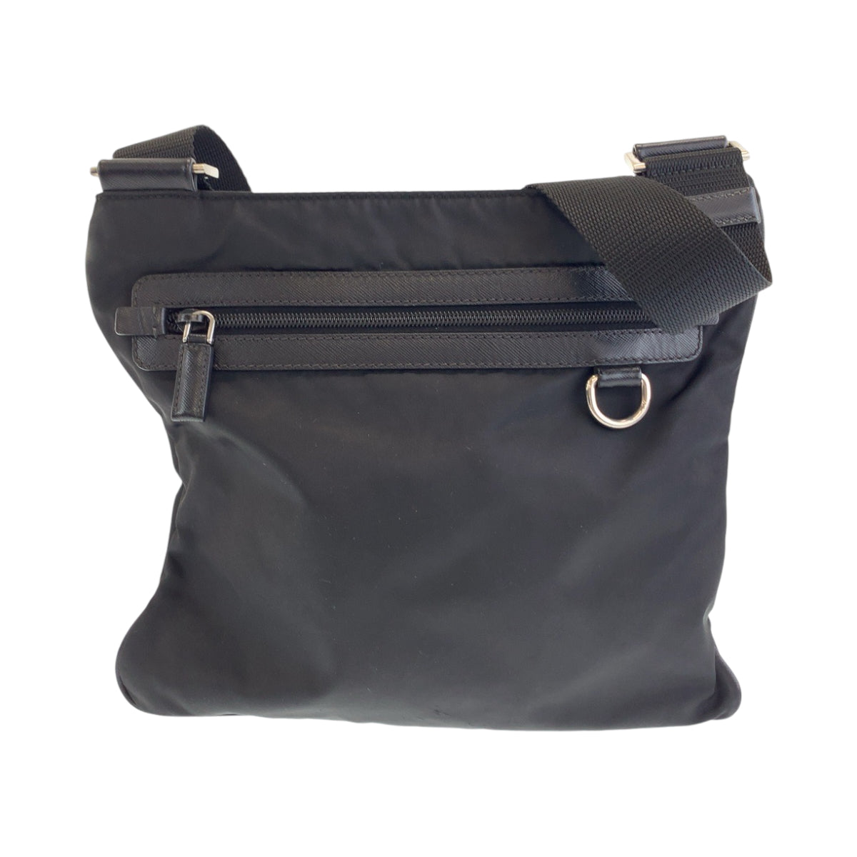 17983
PRADA プラダ テスート 三角ロゴプレート ブラック 黒 シルバー金具 ナイロン VA0340 ショルダーバッグ メッセンジャーバッグ メンズ ABP40