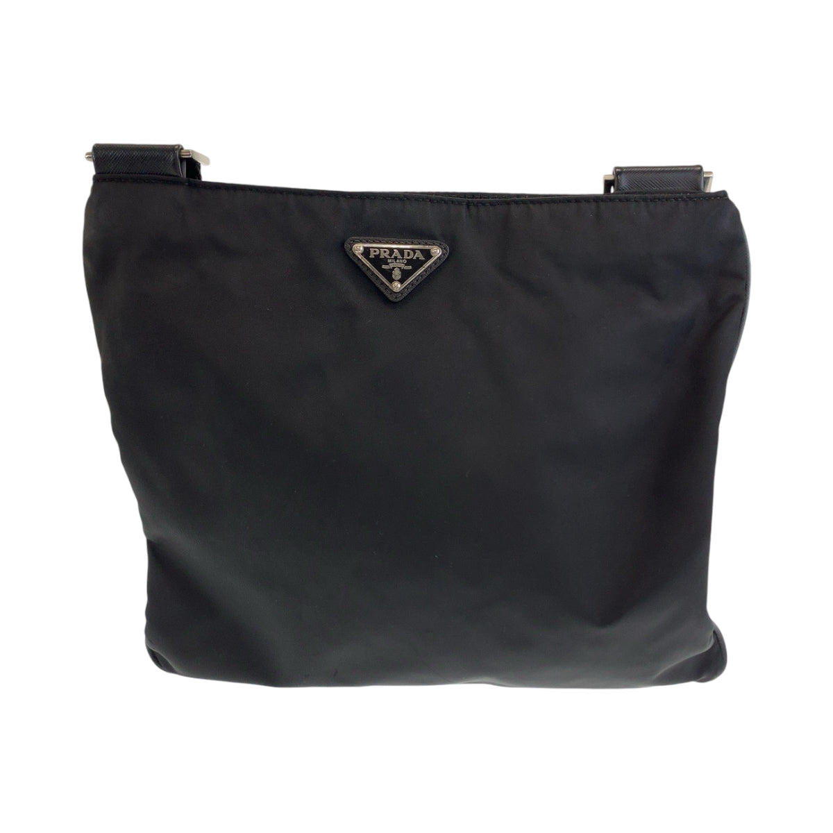 17983
PRADA プラダ テスート 三角ロゴプレート ブラック 黒 シルバー金具 ナイロン VA0340 ショルダーバッグ メッセンジャーバッグ メンズ ABP40