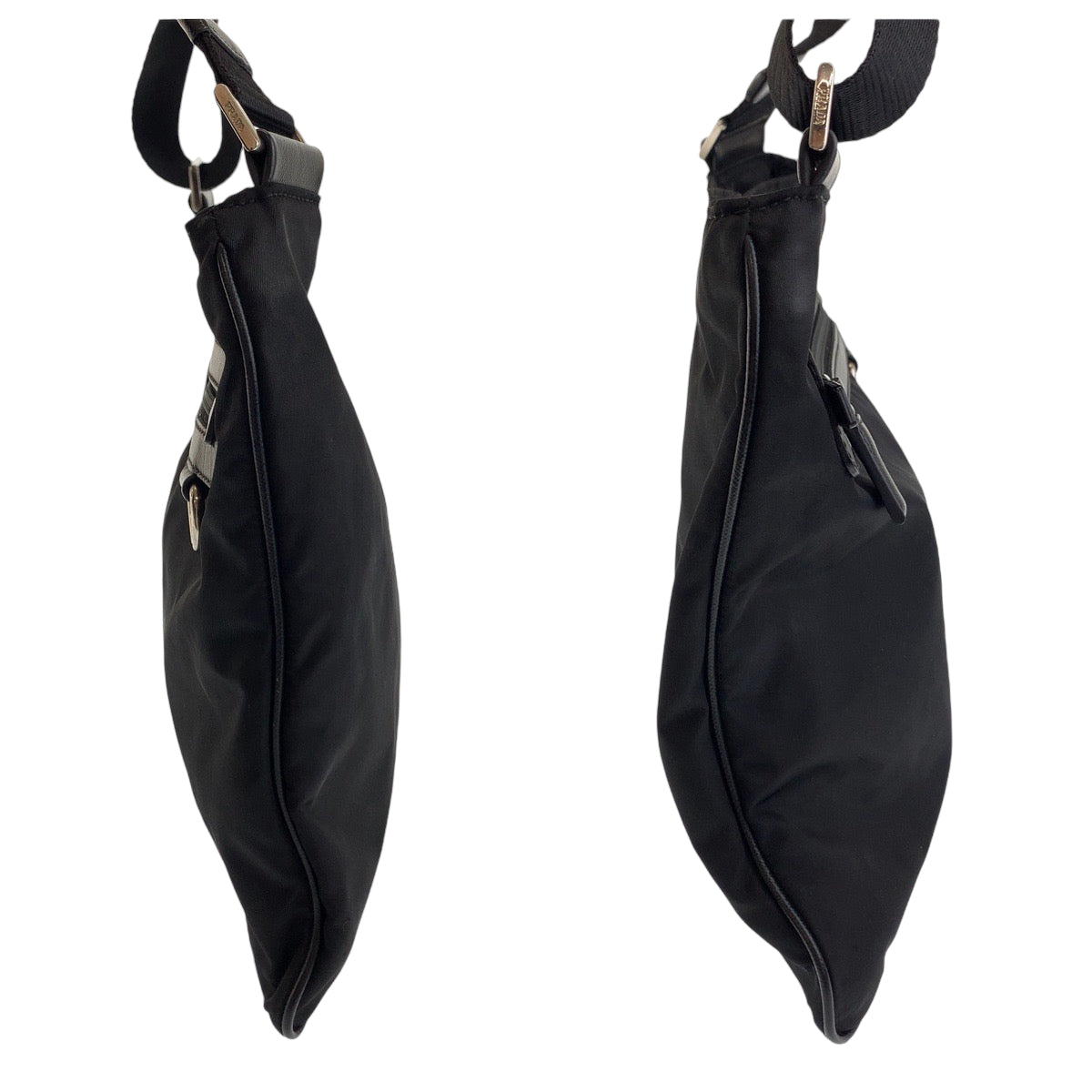 17983
PRADA プラダ テスート 三角ロゴプレート ブラック 黒 シルバー金具 ナイロン VA0340 ショルダーバッグ メッセンジャーバッグ メンズ ABP40