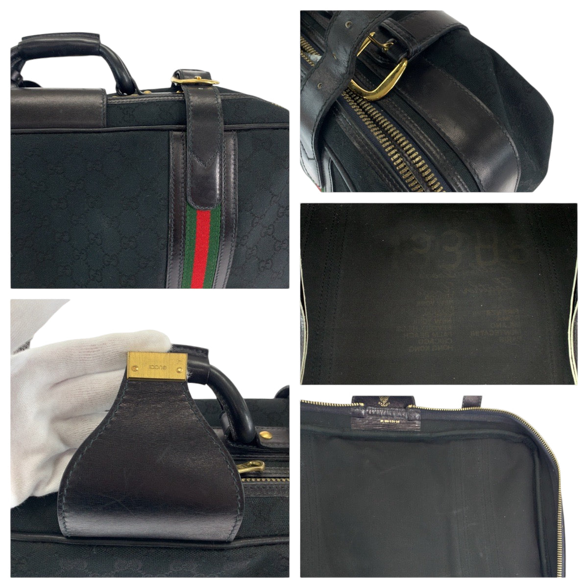 12018
GUCCI グッチ ヴィンテージ オールドグッチ シェリーライン ブラック 黒 ゴールド金具 GGキャンバス 24 010 524 50 ボストンバッグ トランク  メンズ
