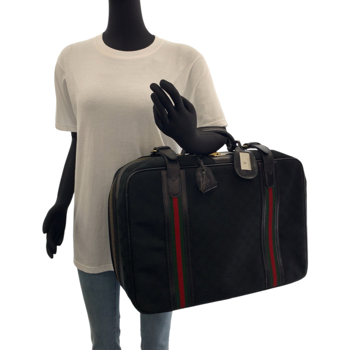 12018
GUCCI グッチ ヴィンテージ オールドグッチ シェリーライン ブラック 黒 ゴールド金具 GGキャンバス 24 010 524 50 ボストンバッグ トランク  メンズ