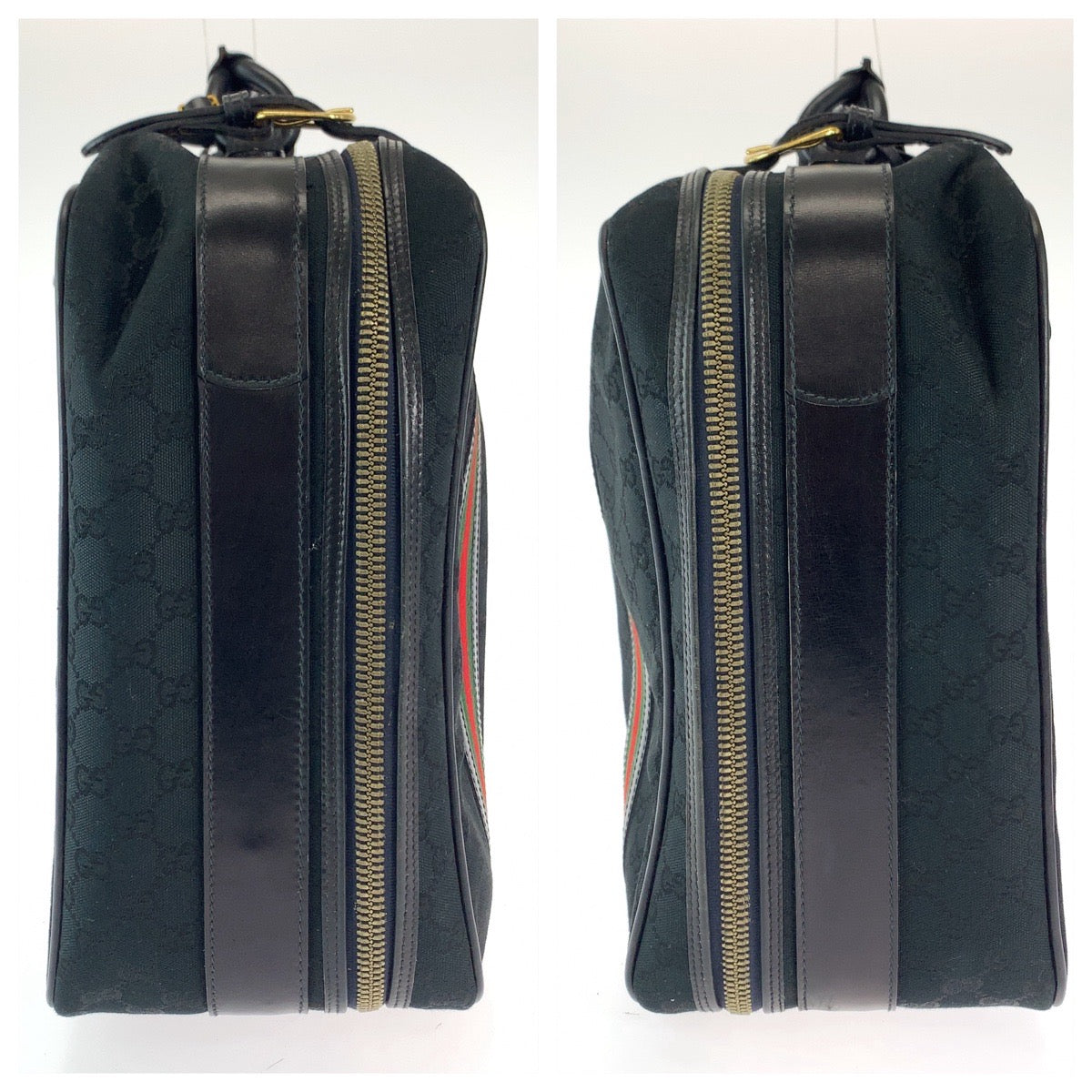 12018
GUCCI グッチ ヴィンテージ オールドグッチ シェリーライン ブラック 黒 ゴールド金具 GGキャンバス 24 010 524 50 ボストンバッグ トランク  メンズ