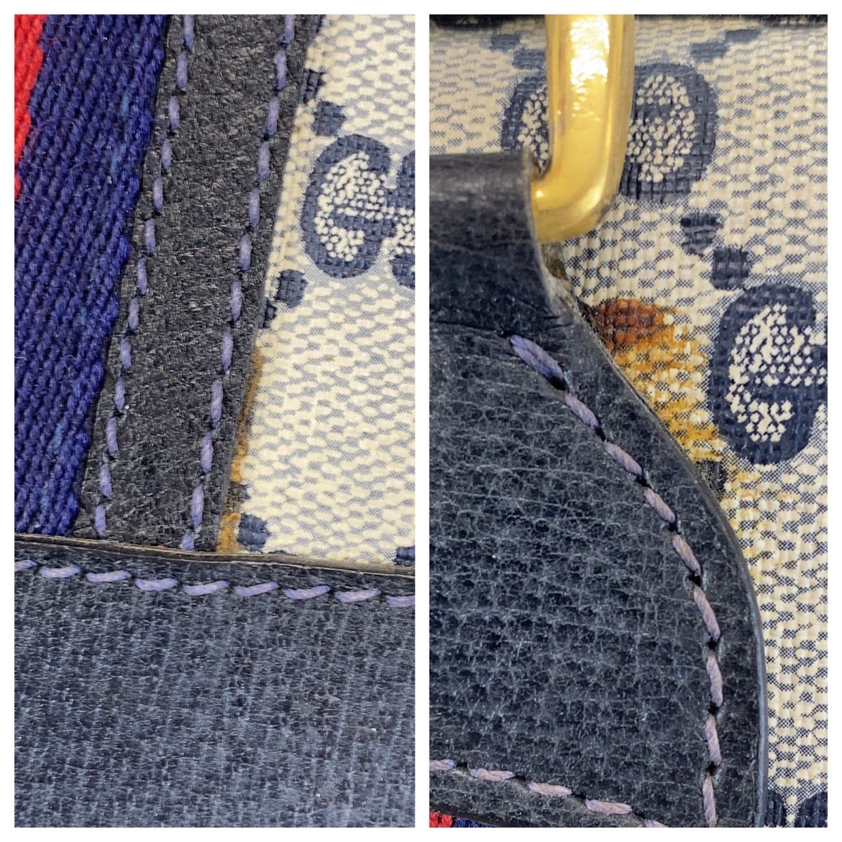 112017
GUCCI グッチ ヴィンテージ オールドグッチ シェリーライン ネイビー グレー ゴールド金具 GGスプリームキャンバス / レザー 012 122 0525 45 ボストンバッグ 男女兼用  レディース