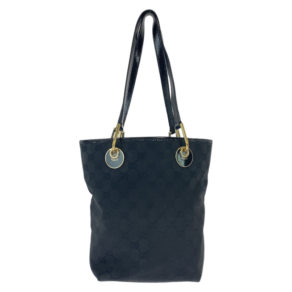 12015
GUCCI グッチ ブラック 黒 ゴールド金具 GGキャンバス 120840 トートバッグ ショルダーバッグ  レディース