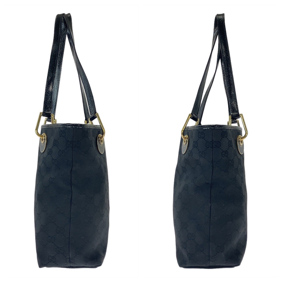 12015
GUCCI グッチ ブラック 黒 ゴールド金具 GGキャンバス 120840 トートバッグ ショルダーバッグ  レディース