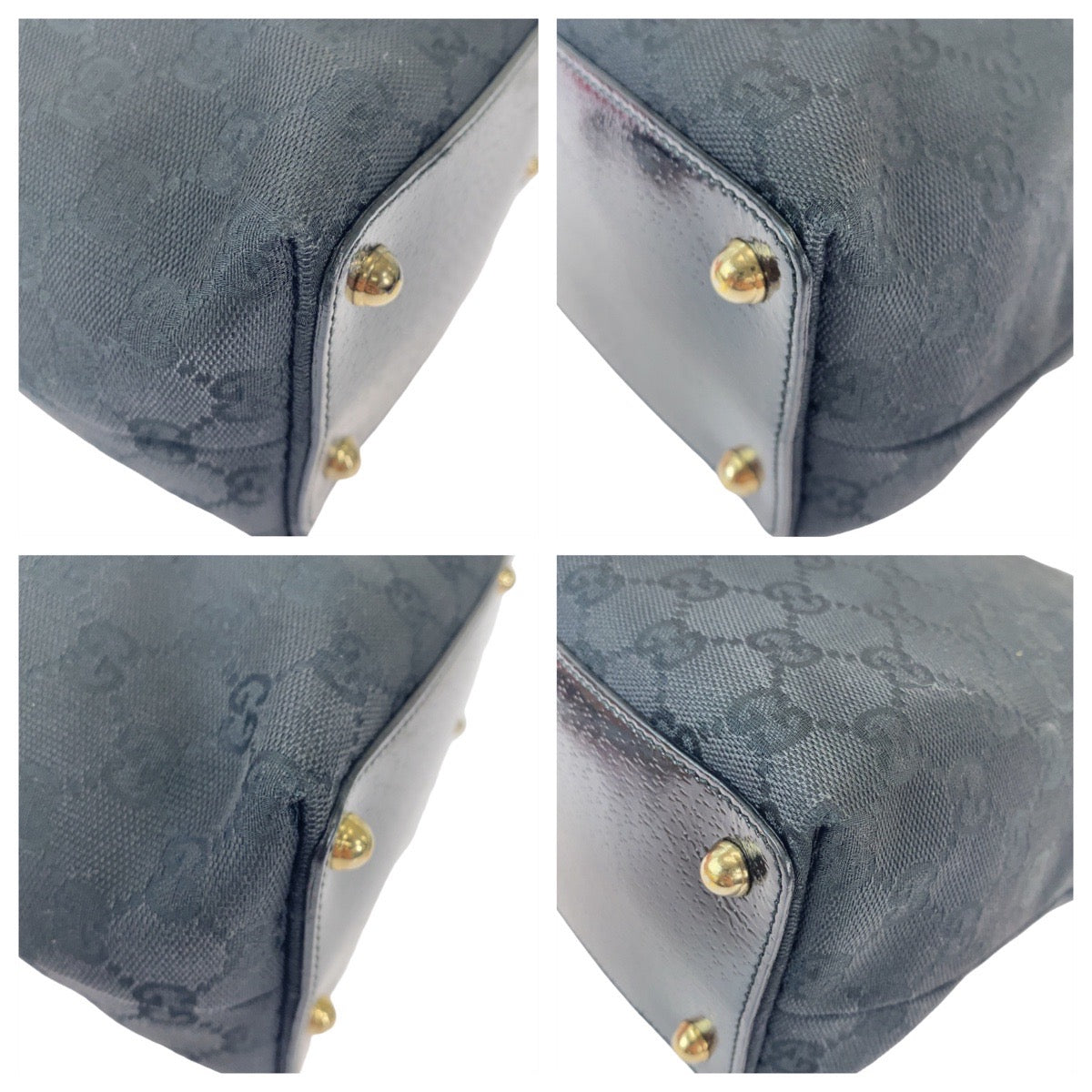 12015
GUCCI グッチ ブラック 黒 ゴールド金具 GGキャンバス 120840 トートバッグ ショルダーバッグ  レディース