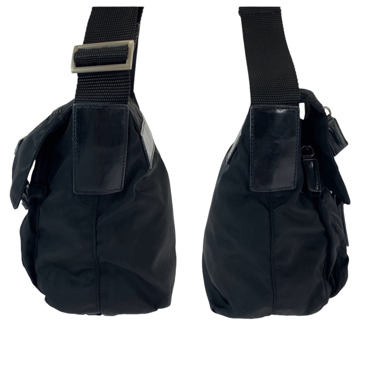 17988
PRADA プラダ テスート 三角ロゴプレート 男女兼用 ブラック 黒 シルバー金具 ナイロン BT8994 斜め掛け ショルダーバッグ ポシェット  メンズ ABP40