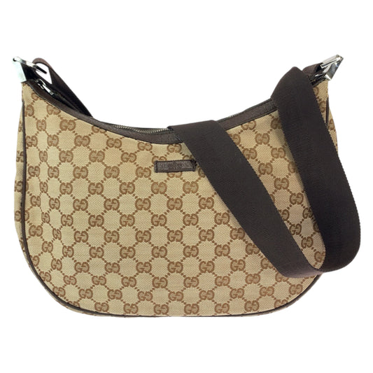 GUCCI グッチ ブラウン シルバー金具 GGキャンバス 122790 斜め掛け ショルダーバッグ  レディース
