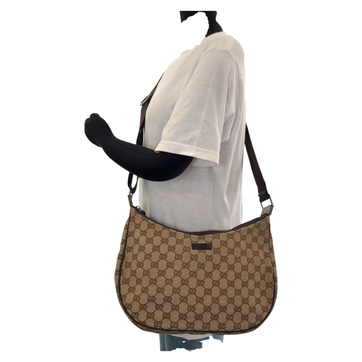 GUCCI グッチ ブラウン シルバー金具 GGキャンバス 122790 斜め掛け ショルダーバッグ  レディース