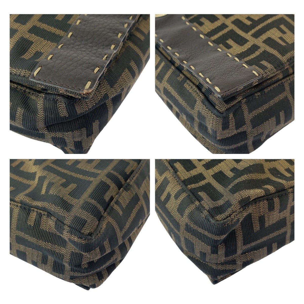 12007
FENDI フェンディ ズッカ ブラウン ゴールド金具 キャンバス / レザー 斜め掛け ショルダーバッグ メッセンジャーバッグ  レディース AB40