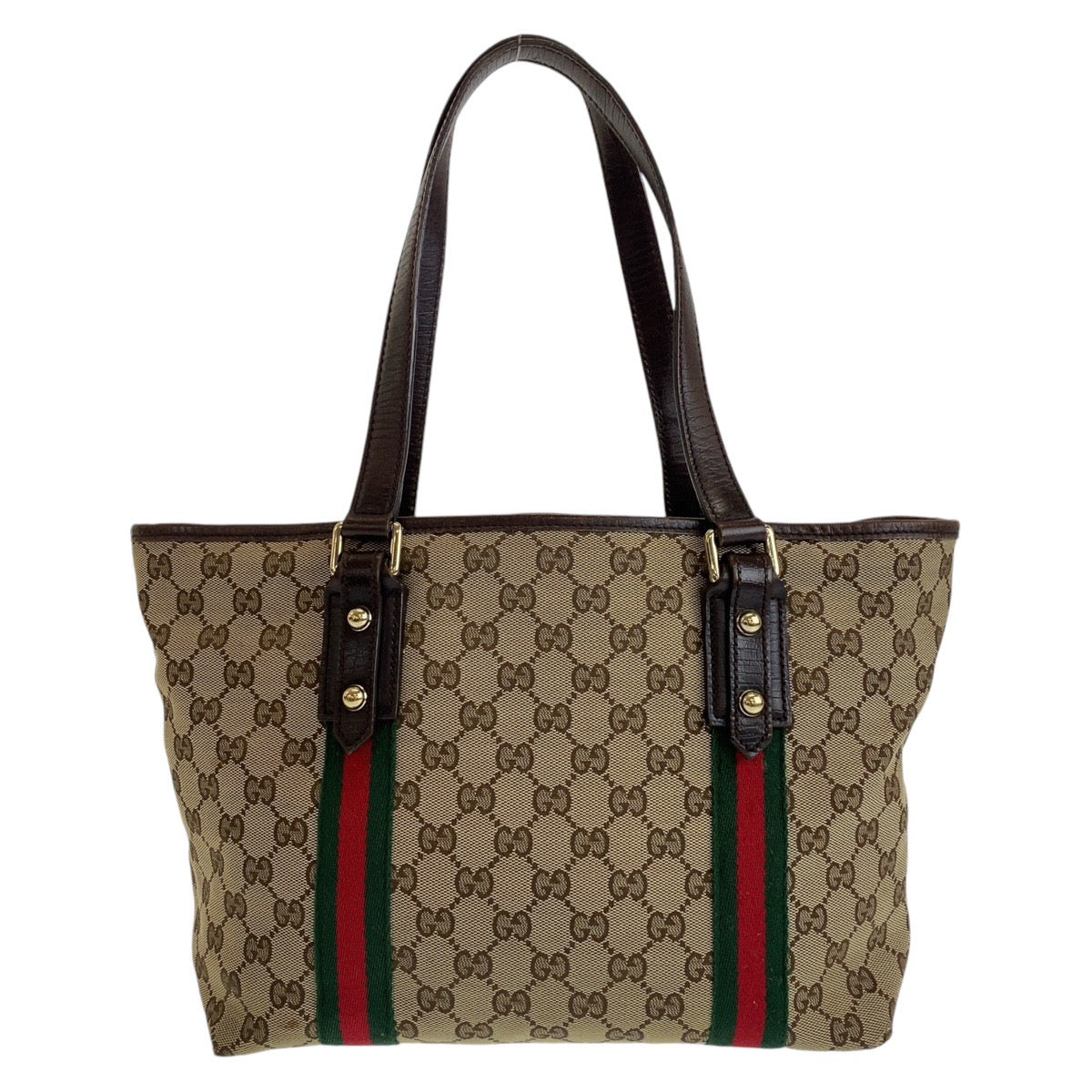 GUCCI グッチ シェリーライン ブラウン ベージュ ゴールド金具 GGキャンバス / レザー 137396 トートバッグ ショルダーバッグ  レディース