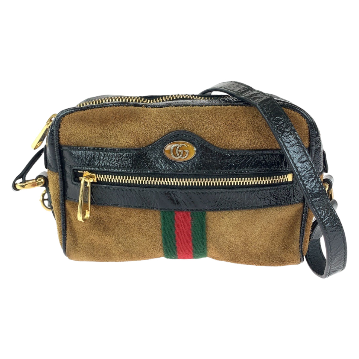12006
GUCCI グッチ オフィディア ブラウン レッド グリーン ゴールド金具 スウェード / レザー 573321 ショルダーバッグ ポシェット  レディース