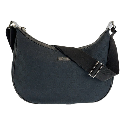 12940
GUCCI グッチ ブラック 黒 シルバー金具 GGキャンバス 122790 斜め掛け ショルダーバッグ  レディース