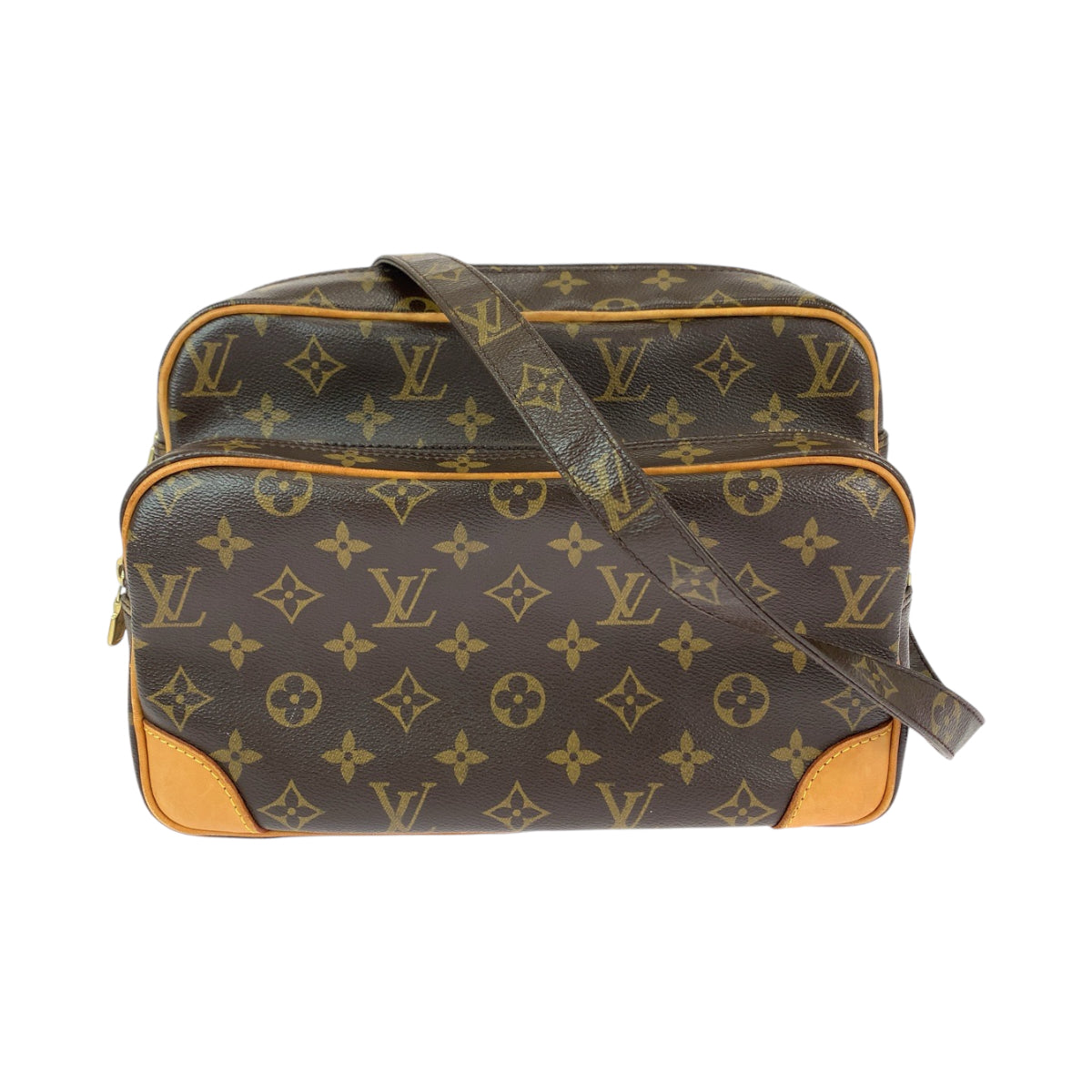 17275
LOUIS VUITTON ルイヴィトン モノグラム ナイル ブラウン ゴールド金具 PVC / レザー M45244 ショルダーバッグ ポシェット レディース AB64