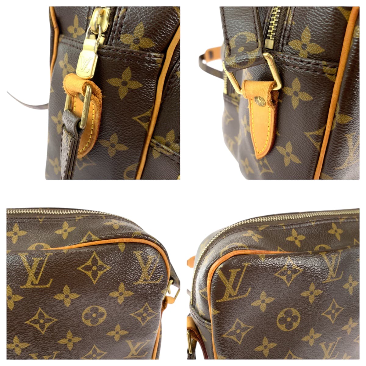 17275
LOUIS VUITTON ルイヴィトン モノグラム ナイル ブラウン ゴールド金具 PVC / レザー M45244 ショルダーバッグ ポシェット レディース AB64