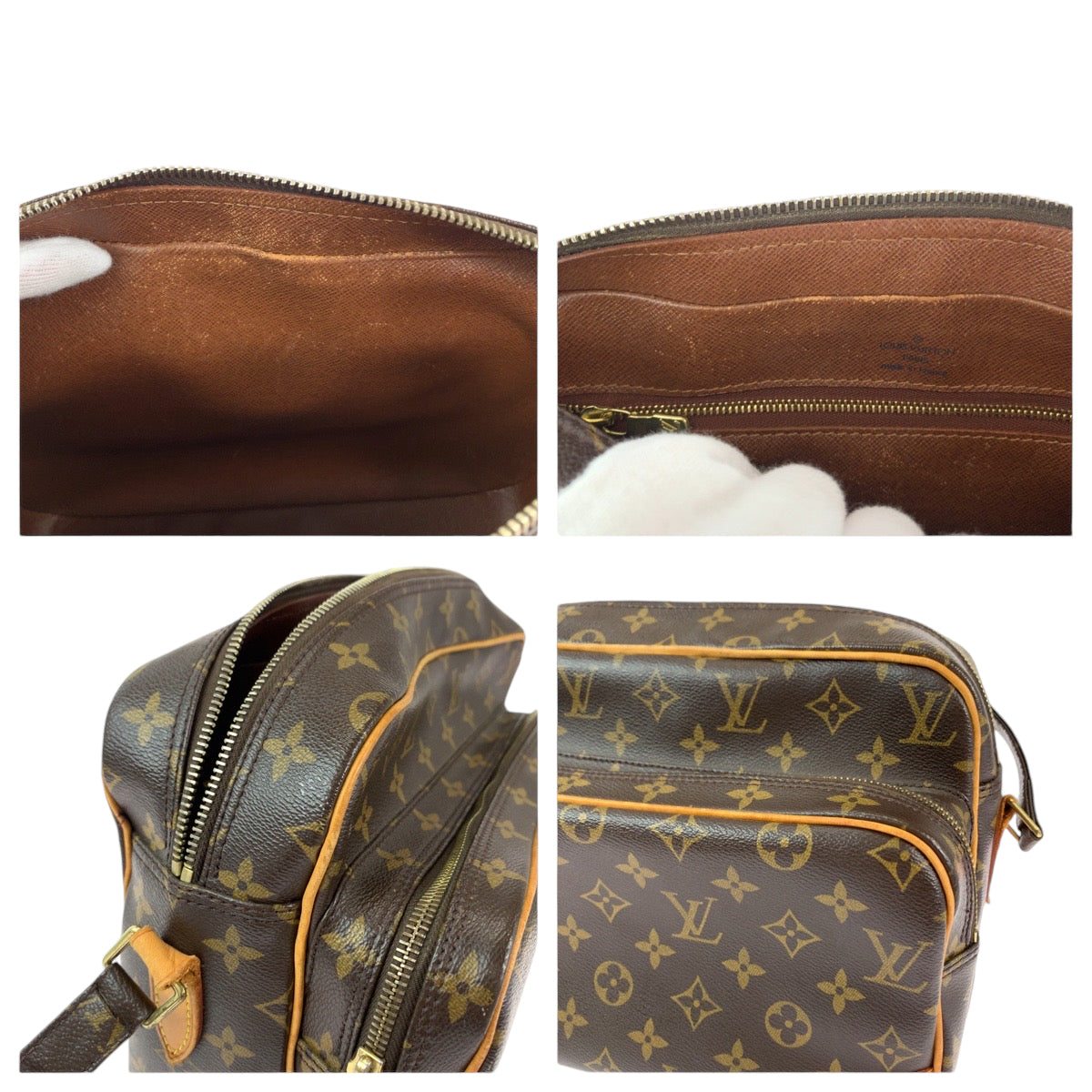 17275
LOUIS VUITTON ルイヴィトン モノグラム ナイル ブラウン ゴールド金具 PVC / レザー M45244 ショルダーバッグ ポシェット レディース AB64