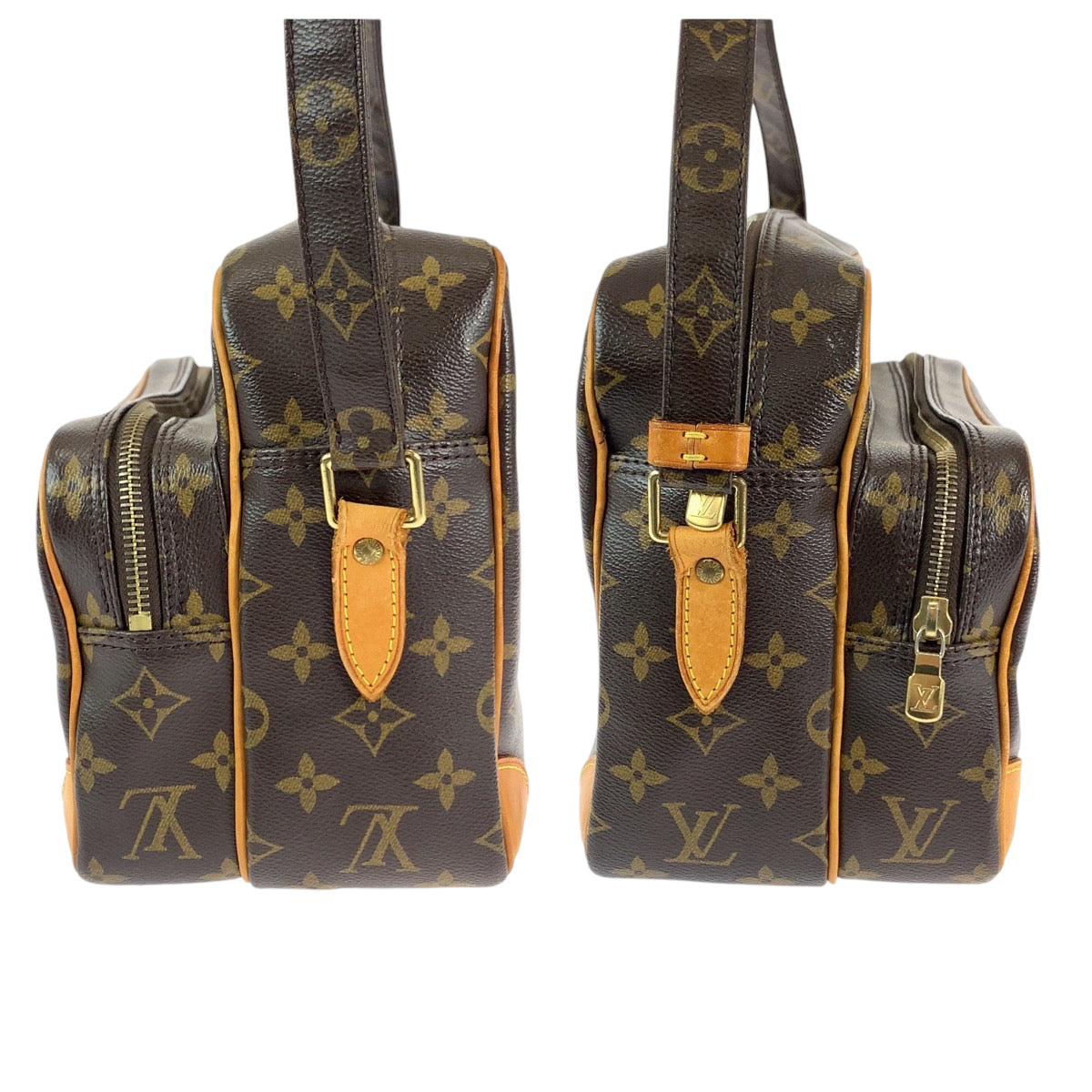 17275
LOUIS VUITTON ルイヴィトン モノグラム ナイル ブラウン ゴールド金具 PVC / レザー M45244 ショルダーバッグ ポシェット レディース AB64
