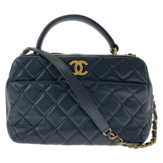 CHANEL シャネル マトラッセ ココマーク ブラック 黒 ゴールド金具 ラムスキン ハンドバッグ ショルダーバッグ 2way  レディース