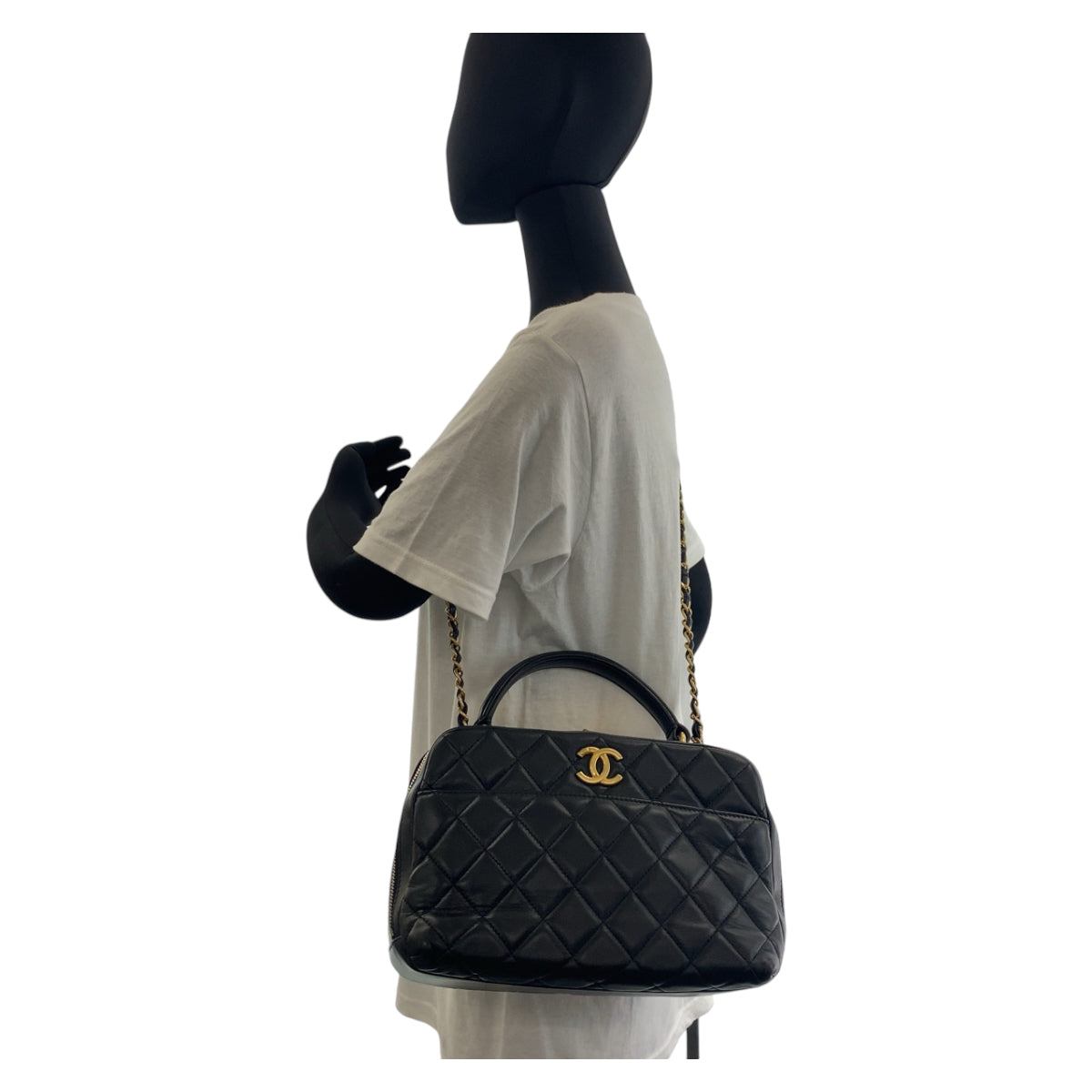 CHANEL シャネル マトラッセ ココマーク ブラック 黒 ゴールド金具 ラムスキン ハンドバッグ ショルダーバッグ 2way  レディース