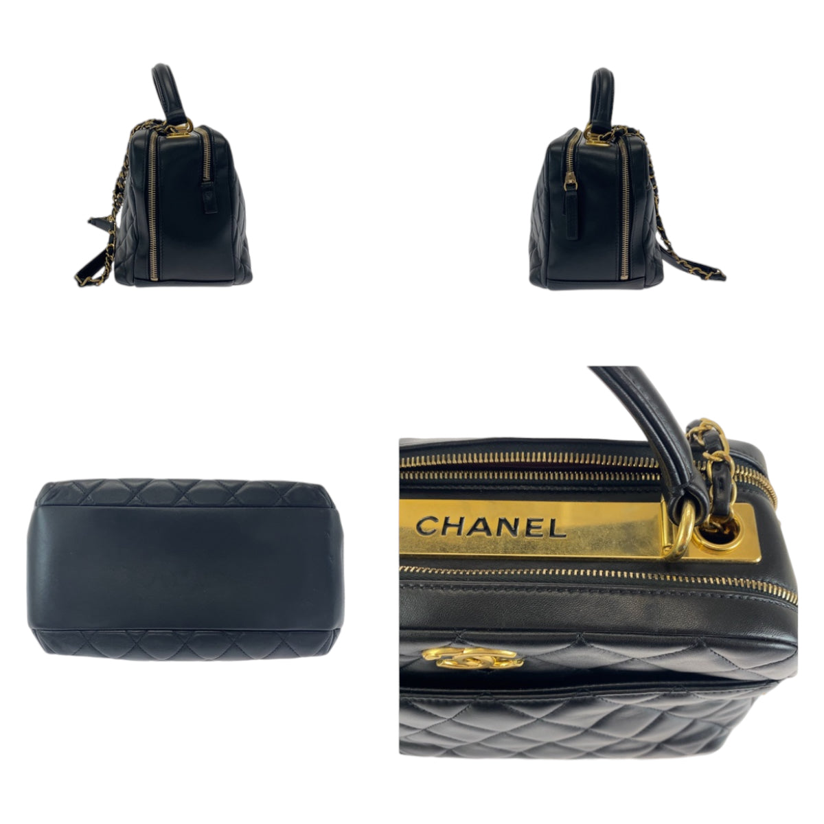 CHANEL シャネル マトラッセ ココマーク ブラック 黒 ゴールド金具 ラムスキン ハンドバッグ ショルダーバッグ 2way  レディース
