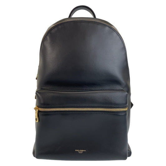 11980
DOLCE&GABBANA ドルチェアンドガッバーナ ブラック 黒 ゴールド金具 レザー バックパック リュック 男女兼用  メンズ