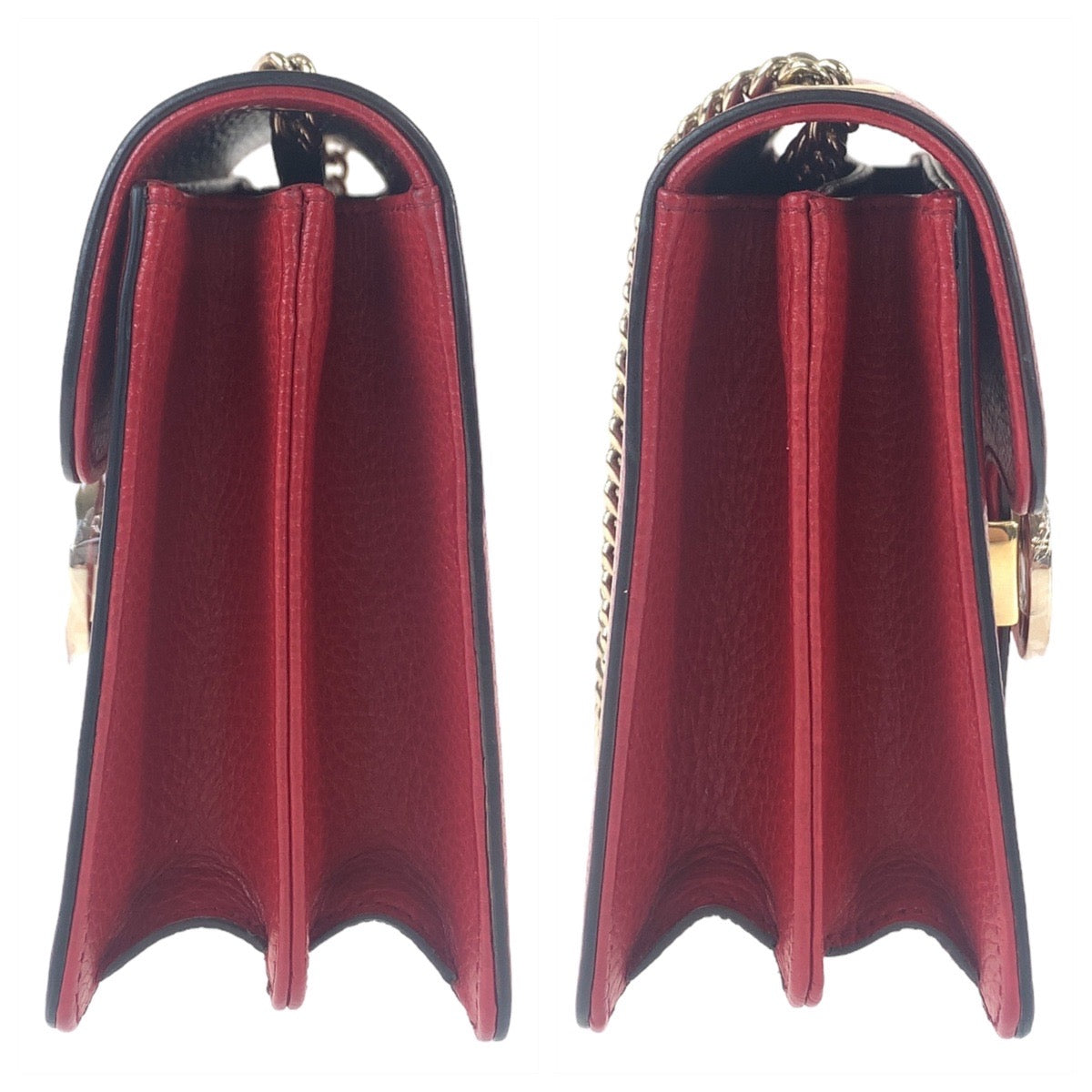 111976
GUCCI グッチ インターロッキング レッド ゴールド金具 レザー 510304 ショルダーバッグ チェーンショルダーバッグ  レディース