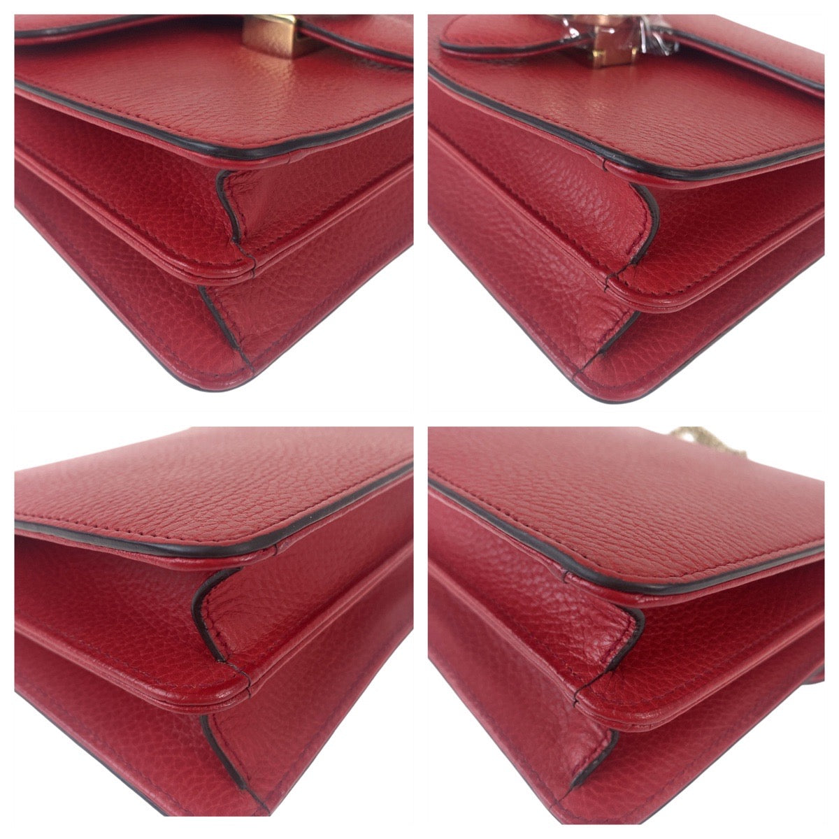 111976
GUCCI グッチ インターロッキング レッド ゴールド金具 レザー 510304 ショルダーバッグ チェーンショルダーバッグ  レディース