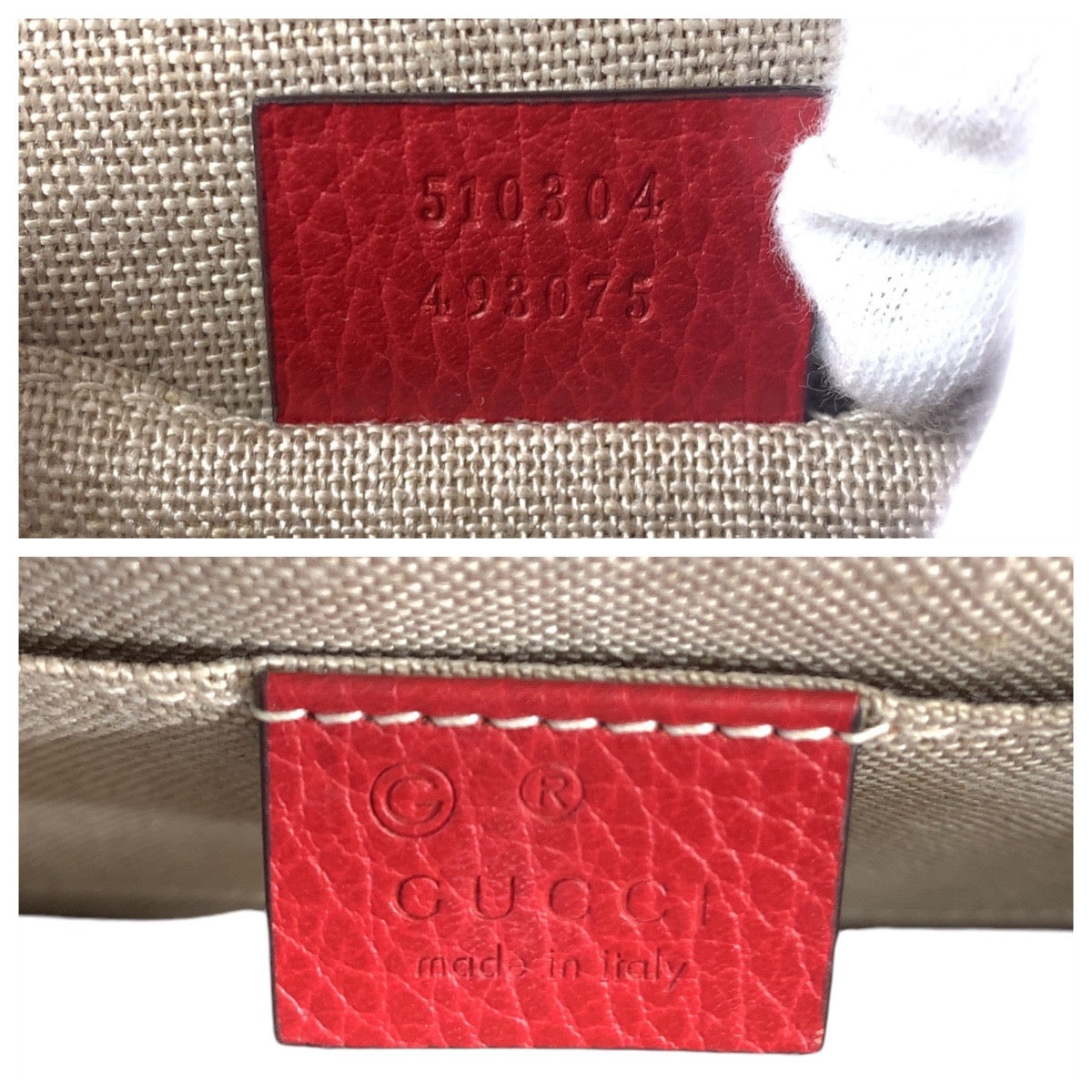 111976
GUCCI グッチ インターロッキング レッド ゴールド金具 レザー 510304 ショルダーバッグ チェーンショルダーバッグ  レディース