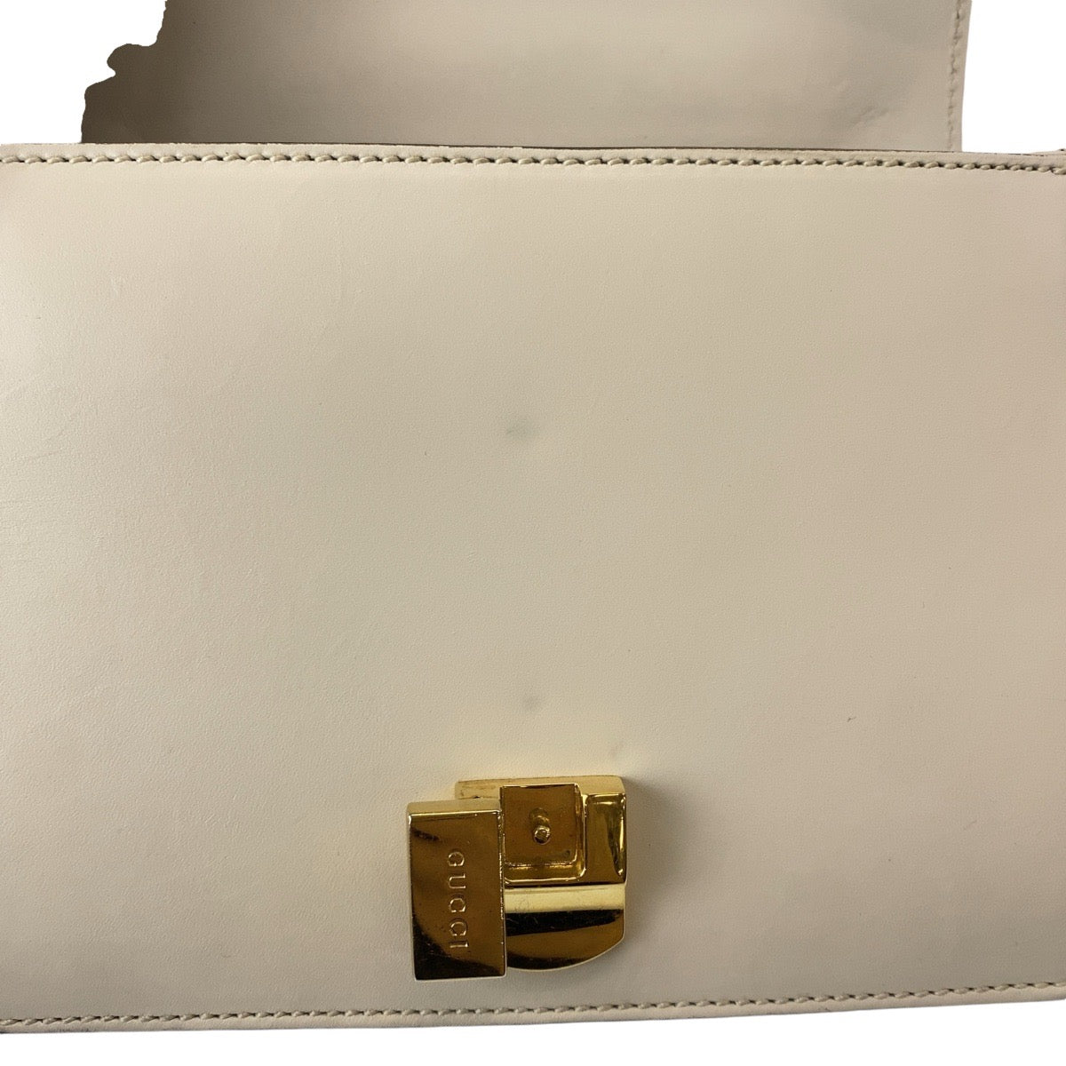 11974
GUCCI グッチ シェリーライン シルヴィミニ ホワイト レザー 431666 斜め掛け ショルダーバッグ ポシェット  レディース