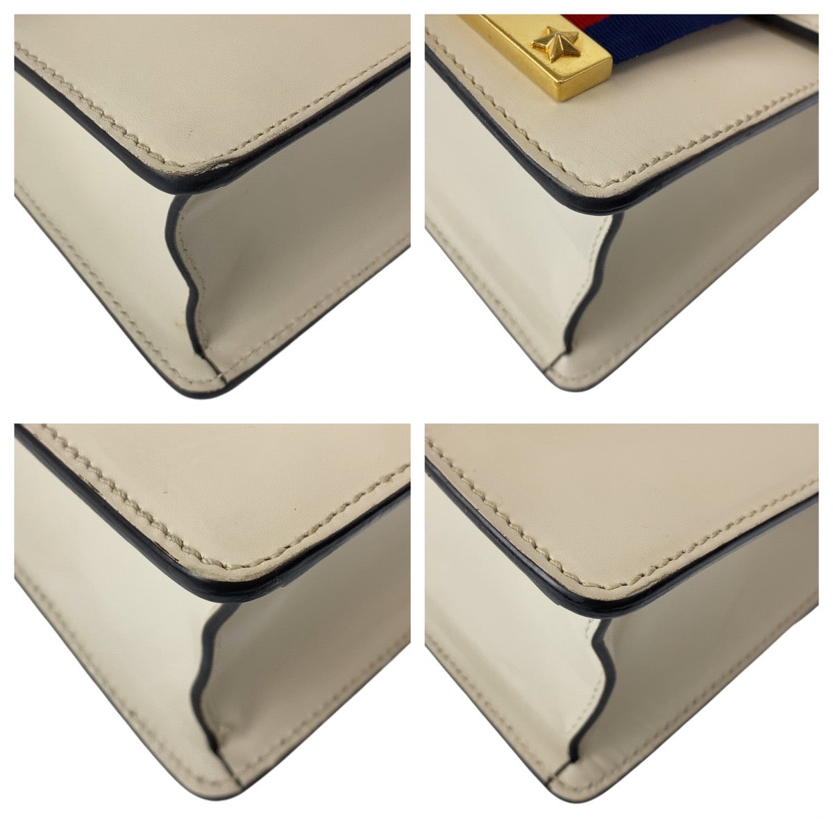 11974
GUCCI グッチ シェリーライン シルヴィミニ ホワイト レザー 431666 斜め掛け ショルダーバッグ ポシェット  レディース