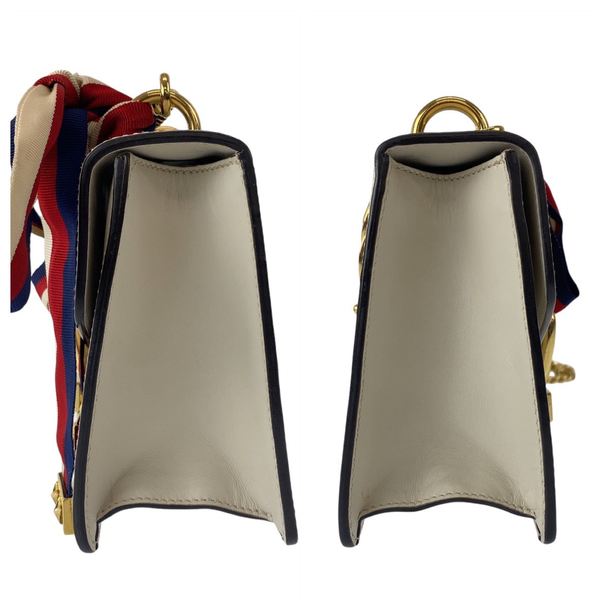 11974
GUCCI グッチ シェリーライン シルヴィミニ ホワイト レザー 431666 斜め掛け ショルダーバッグ ポシェット  レディース