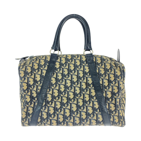 11970
Dior ディオール ヴィンテージ トロッター ネイビー シルバー金具 キャンバス / レザー ハンドバッグ ミニボストンバッグ  レディース