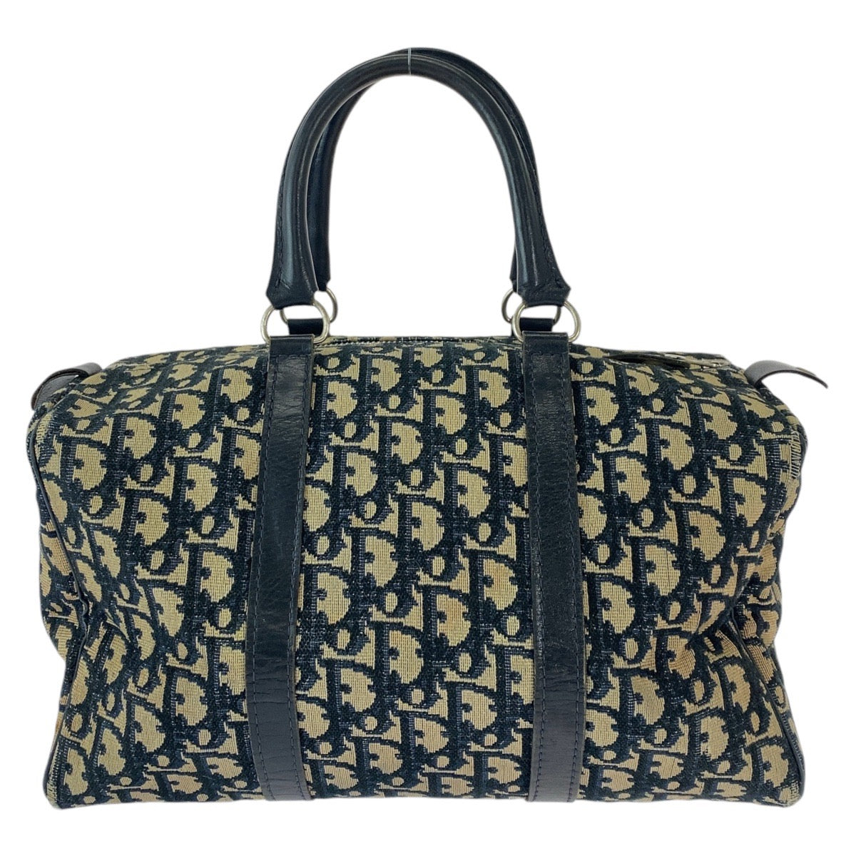 11969
Dior ディオール ヴィンテージ トロッター ネイビー シルバー金具 キャンバス / レザー ハンドバッグ ボストンバッグ  レディース