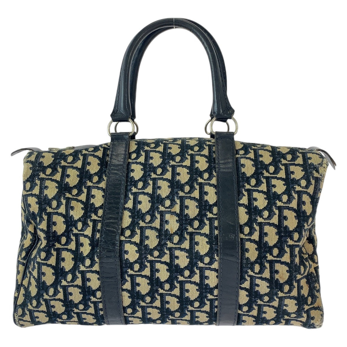 11969
Dior ディオール ヴィンテージ トロッター ネイビー シルバー金具 キャンバス / レザー ハンドバッグ ボストンバッグ  レディース