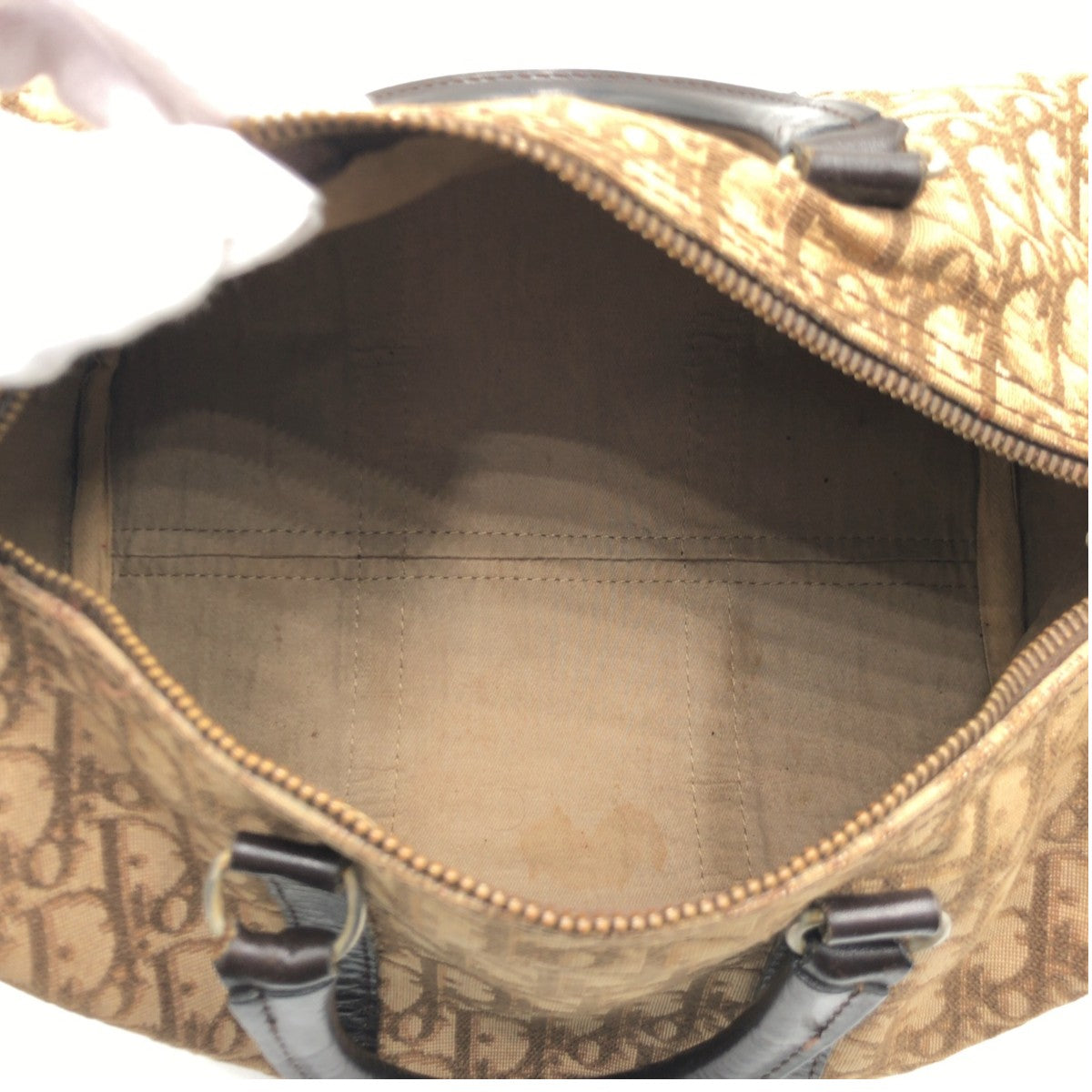 12941
Dior ディオール ヴィンテージ トロッター ブラウン キャンバス ハンドバッグ ミニボストンバッグ  レディース